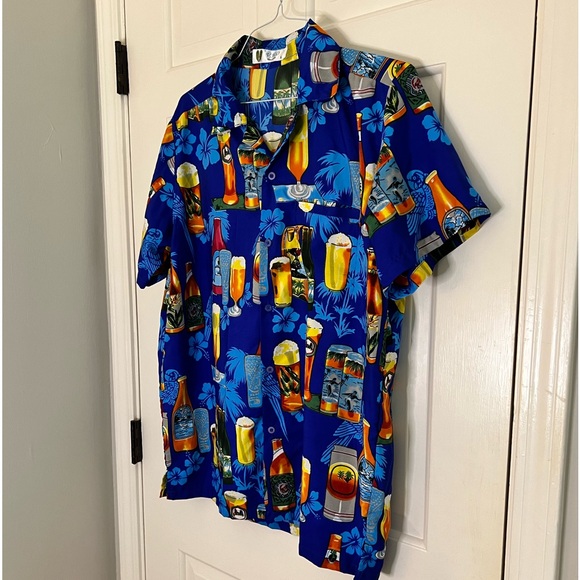 V.H.O. Hawaiian Blue beer short sleeve shirt size Large - Picture 2 of 7